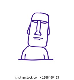 Icône doodle de la statue de Moai