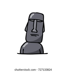 Moai statue doodle icon
