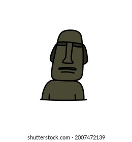 moai statue doodle icon, vector illustration