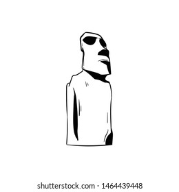moai statue doodle vector hand draw