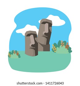 Moai statue of easter island design