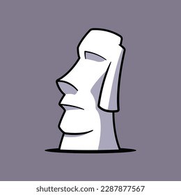 Moai, statue from Easter Island vector illustration