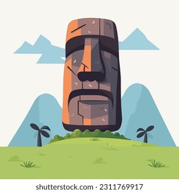 Moai Statue of Easter Island vector