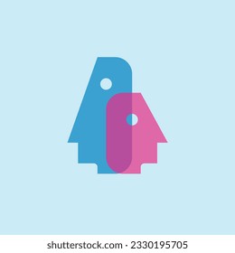 Moai statue flat logo design. Simple, modern and clean logo vector icon illustration branding