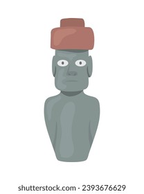 moai statue with hat vector isolated