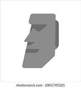 moai statue icon. flat icon vector illustration isolated on a white background. themes of sculpture, history and more