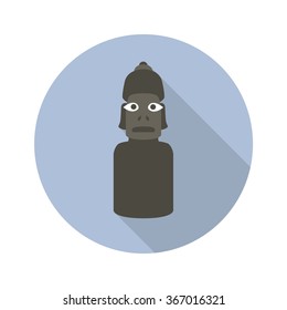 Moai statue icon. vector ilustration