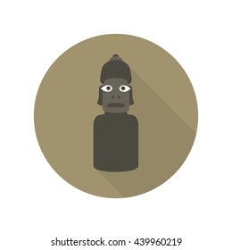 Moai statue icon. vector ilustration