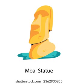 Moai statue premium flat icon 