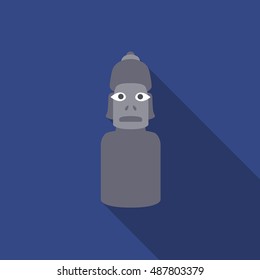 Moai statue. vector illustration