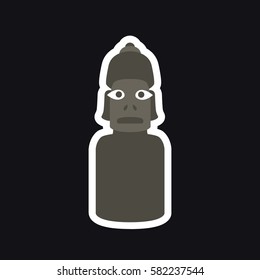Moai statue. vector illustration