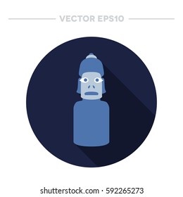 Moai statue. vector illustration