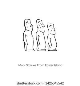 moai statues from easter island icon vector. moai statues symbol. Linear style sign for mobile concept and web design. moai statues symbol illustration. Pixel vector graphics - Vector.
