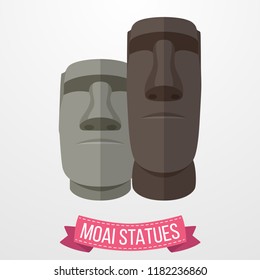 Moai Statues icon on white background