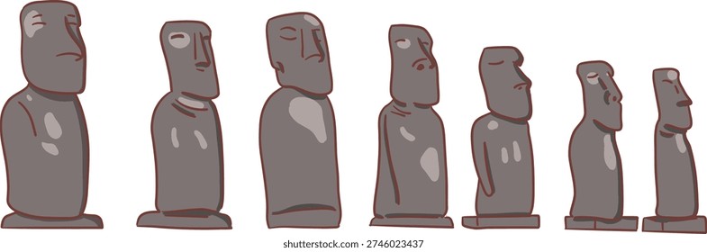 Moai Statues on Easter Island Chile,
