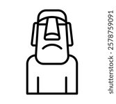 Moai Statues Vector Line Icon Design