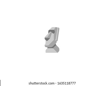 Moai vector flat icon. Isolated Moai statue emoji illustration 