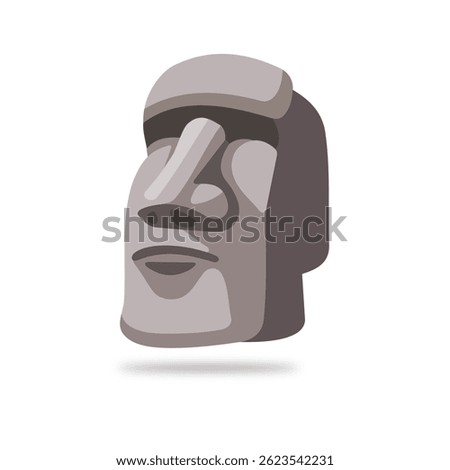 Moai vector flat icon. Isolated Moai statue emoji illustration