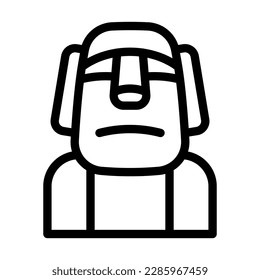 Moai Vector Line Icon Design