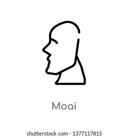 moai vector line icon. Simple element illustration. moai outline icon from stone age concept. Can be used for web and mobile