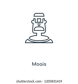 Moais concept line icon. Linear Moais concept outline symbol design. This simple element illustration can be used for web and mobile UI/UX.