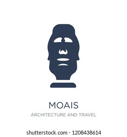 Moais icon. Trendy flat vector Moais icon on white background from Architecture and Travel collection, vector illustration can be use for web and mobile, eps10