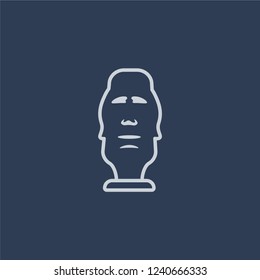 Moais icon. Trendy flat vector line Moais icon on dark blue background from Architecture and Travel collection. 