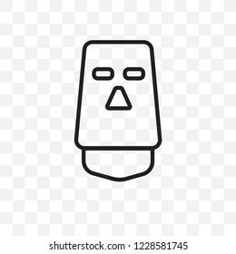 Moais vector linear icon isolated on transparent background, Moais transparency concept can be used for web and mobile