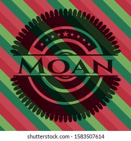 Moan christmas colors emblem. Vector Illustration. Detailed.