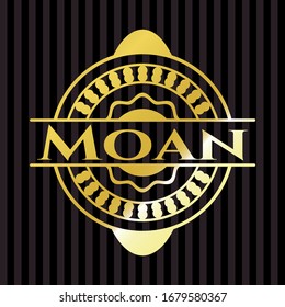 Moan gold badge or emblem. Vector Illustration. Detailed.