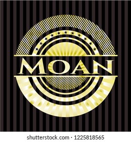 Moan gold emblem or badge