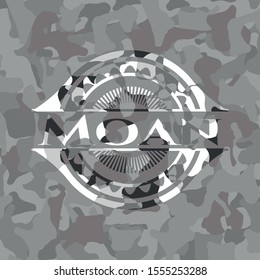 Moan grey camo emblem. Vector Illustration.
