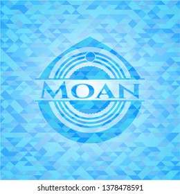 Moan light blue emblem. Mosaic background