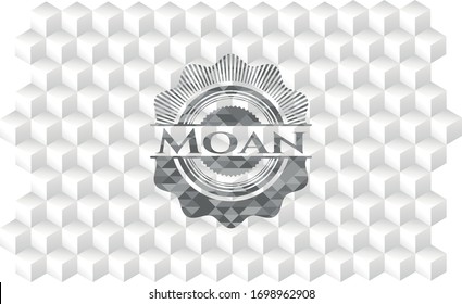 Moan-realistisches graues Emblem mit hellweißem Hintergrund