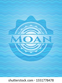 Moan water concept badge background. Vector Illustration. Detailed.