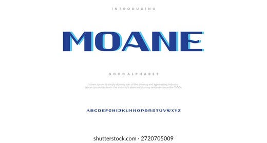 Moane alphabet font. typography font and with numbers. vector illustration