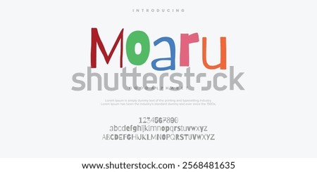 Moaru Modern minimal abstract alphabet fonts. Typography technology, electronic, movie, digital, music, future, logo creative font. vector illustration