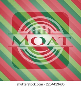 Fondo del emblema de navidad de foso. Ilustración vectorial. Detallado. 