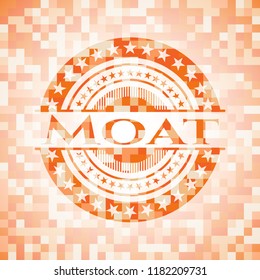 Moat orange mosaic emblem with background