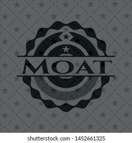 Moat realistic black emblem. Vector Illustration. Detailed.