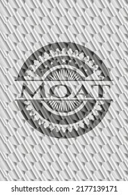 Moat Silver Color Badge. Scales Pattern. Vector Illustration. Detailed. 