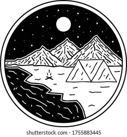 moauntain simple design black and white