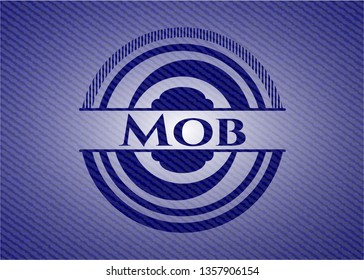 Mob emblem with denim texture
