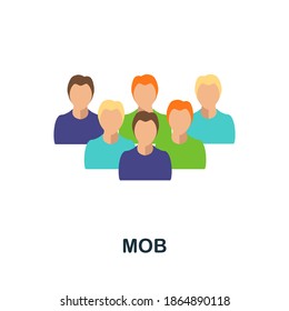 Mob Flat Icon. Simple Element From Protest Collection. Creative Mob Icon For Web Design, Templates, Infographics And More