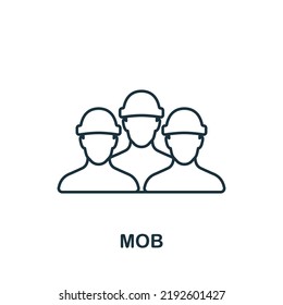 Mob Icon. Line Simple Line Protest Icon For Templates, Web Design And Infographics