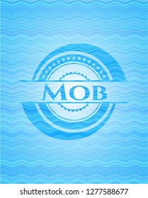 Mob light blue water wave emblem.