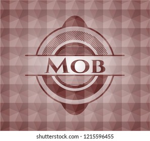 Mob red seamless geometric badge.