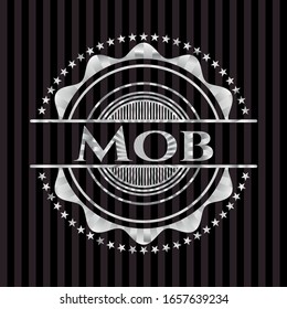 Mob silvery badge. Vector Illustration. Mosaic.