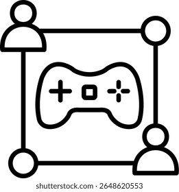 Design de ícone de linha de vetor Moba