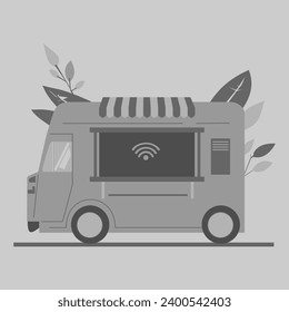 Mobie Tech Technology  Truck  Business Idea Collection Vector 